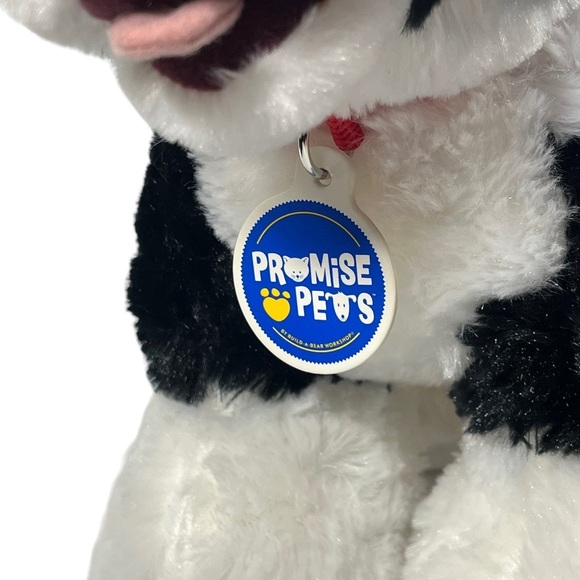 Build a Bear Border Collie Dog Stuffed Animal Plush BAB Black White Promise Pets - Picture 7 of 13